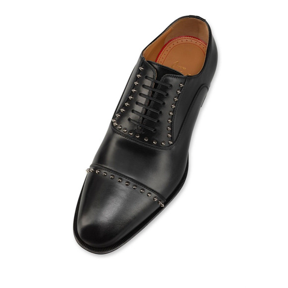 Christian Louboutin Cloocloo Flat Black Leather Spike Oxford Dress Loafer 41 8 main image 8